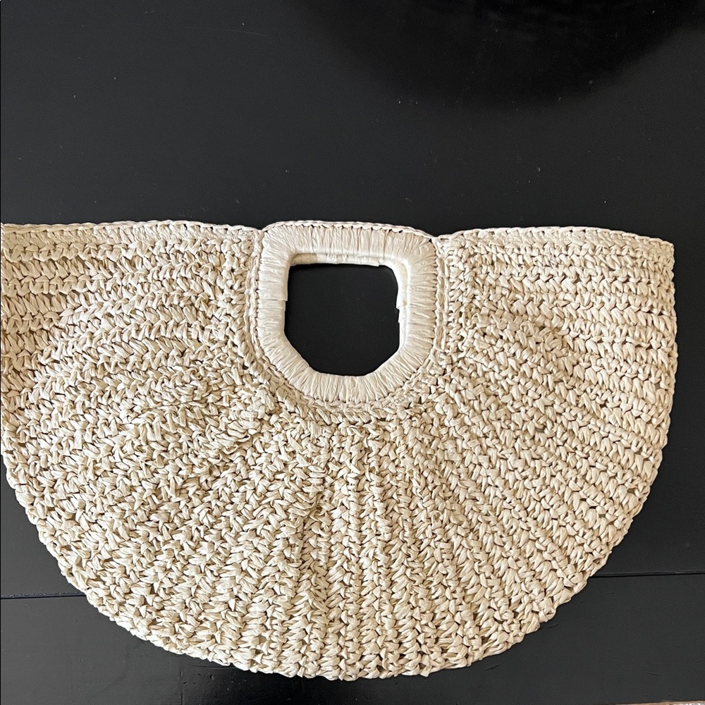 Ramla Elegant Cream Woven Tote Bag